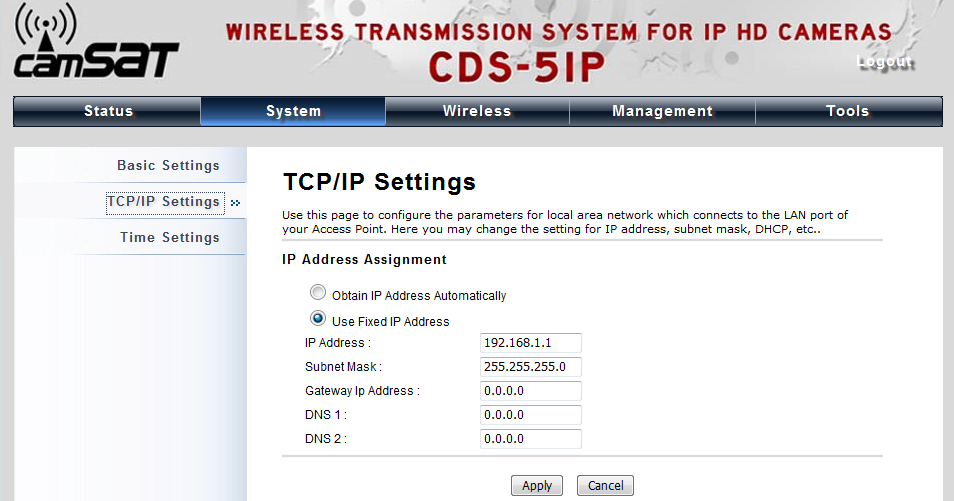 W pasku adresu wpisad adres IP urządzenia CDS-5IP (domyślnie 192.168.1.1). Na ekranie powinien pojawid się poniższy ekran logowania: W przypadku, gdy przeglądarka zwraca błąd.