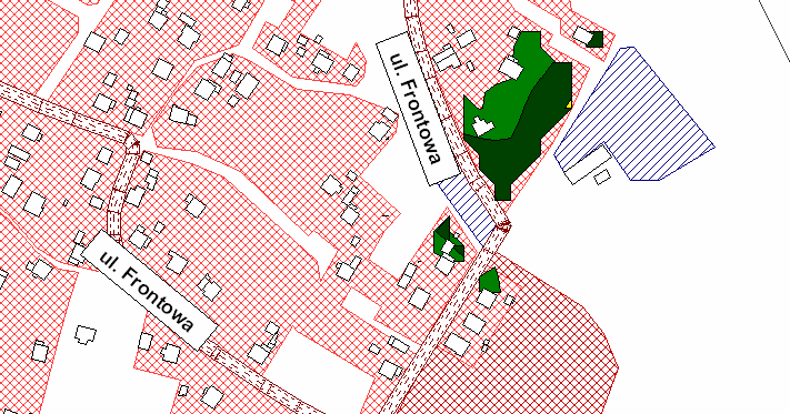 Zebrzydowice Rysunek 81. Mapa wskaźnika M dla poziomu LDWN. Rejon ulicy Frontowej. Rysunek 82.