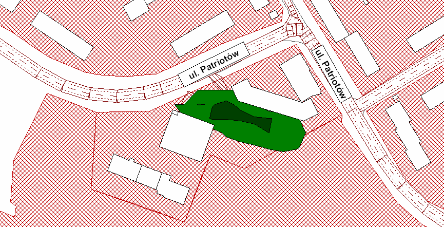 Boguszowice Osiedle Rysunek 83. Mapa wskaźnika M dla poziomu LN. Rejon ulic Patriotów i Jastrzębskiej. Rysunek 84.