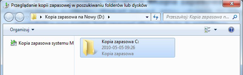 1. Uruchom program Kopia zapasowa i przejdź do dolnej części okna. Masz możliwość odzyskania swoich plików, plików innych użytkowników bądź ustawień systemu (korzysta z Punktów przywracania).