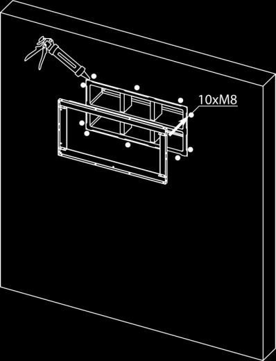 Install OxC transition (from outside) with OXeN and seal connection with low-expansion foam or silicone.