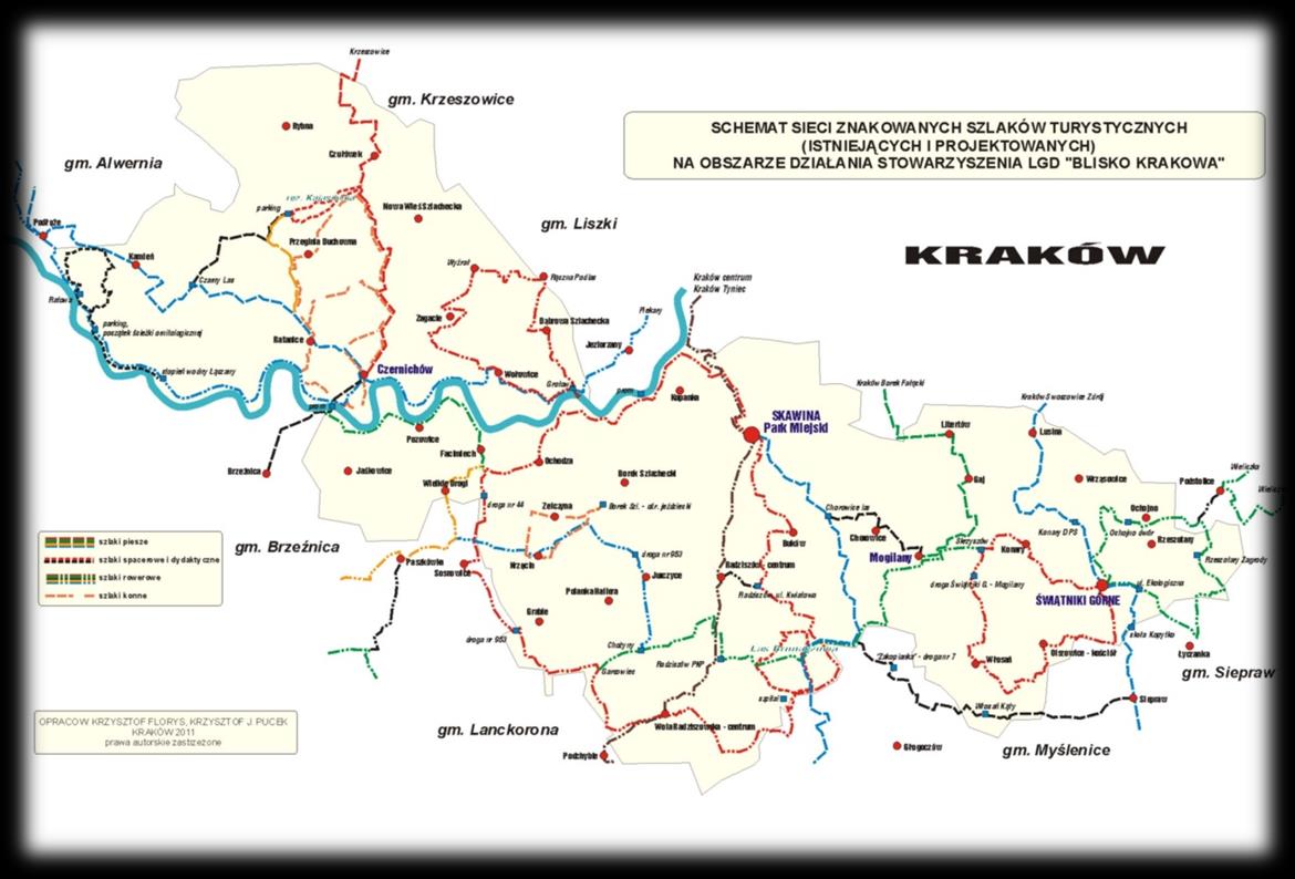 Rok 2011 Koncepcja sieci szlaków turystycznych 9 nowych szlaków rowerowych