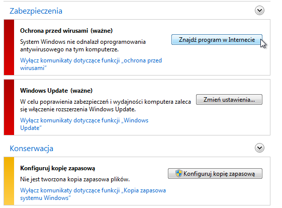Logowanie do konta lokalnego Administrator Start Panel sterowania