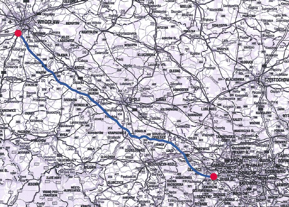LOKALIZACJA ODCINKA OBJĘTEGO SYSTEMEM ZARZĄDZANIA RUCHU NA AUTOSTRADZIE A-4 Węzeł Bielany km 150+218 GDDKiA ODDZIAŁ