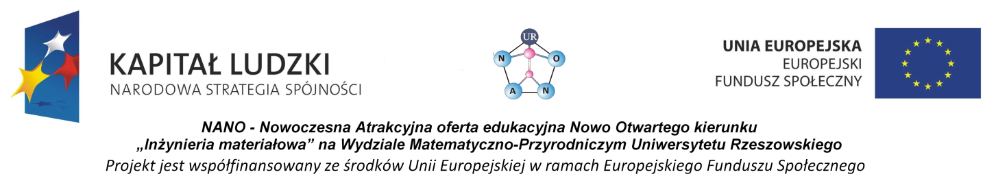 Projekt umowy UR/NANO/03/2014 Zał. nr 3 do SIWZ Zawarta w dniu.2014 r.