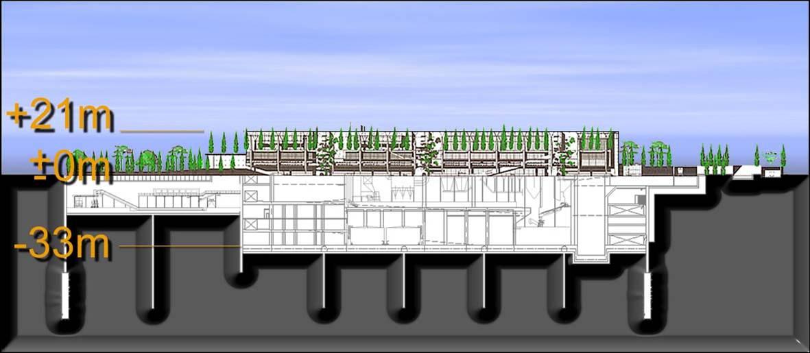 FRANCJA - PROJEKT ITPOK ISSY LES MOULINEAUX Budynek instalacji w 2/3 wysokości pod