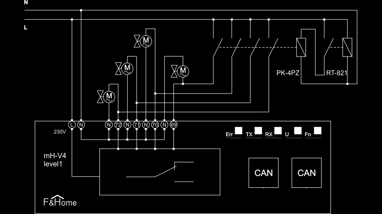 Istnieje możliwość zamówienia modułu typu V4, V8 lub V7+ przystosowanego do sterowania elektrozaworami typu normalnie otwarte.