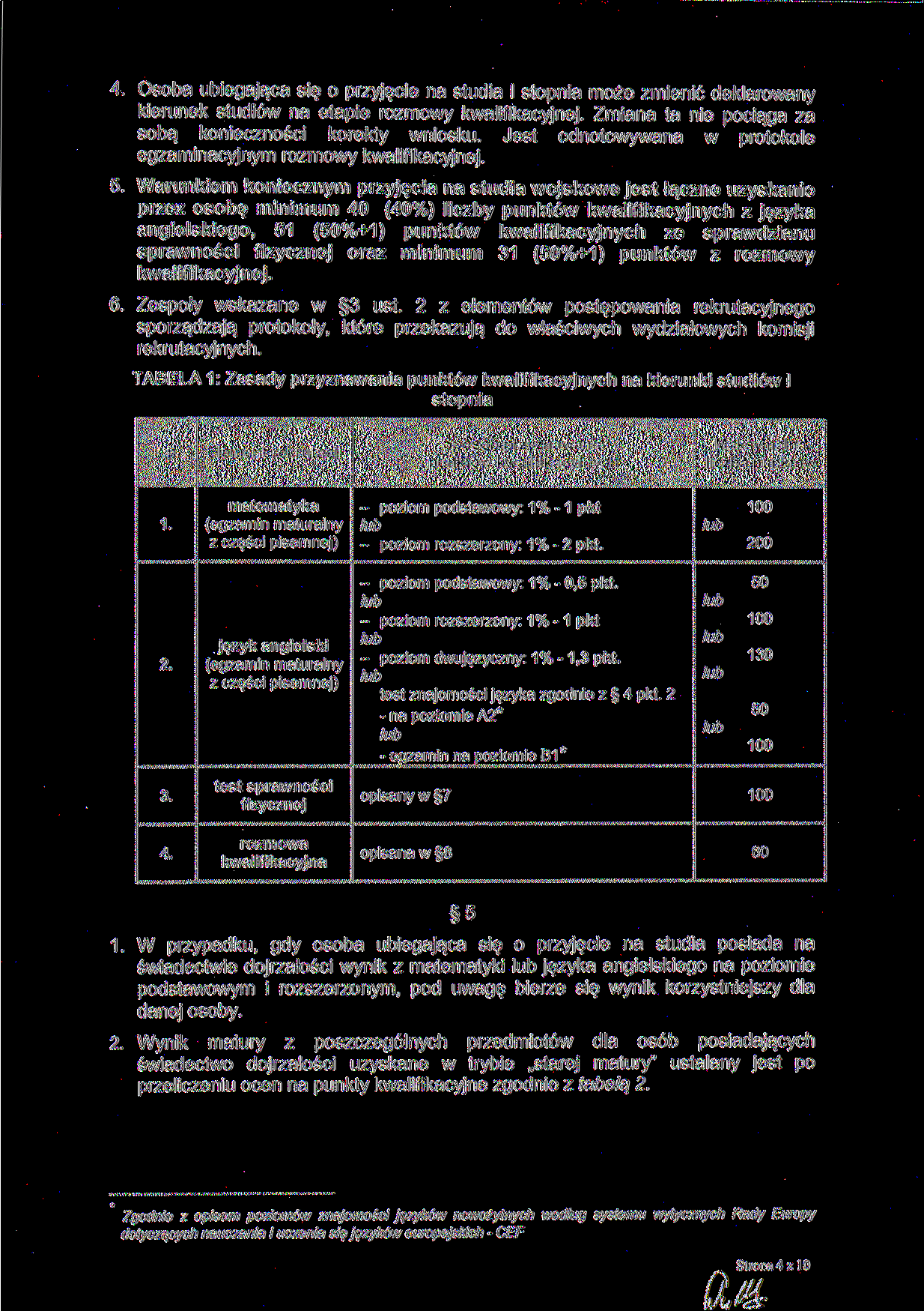 4. Osoba ubiegająca się o przyjęcie na studia l stopnia może zmienić deklarowany kierunek studiów na etapie rozmowy kwalifikacyjnej. Zmiana ta nie pociąga za sobą konieczności korekty wniosku.