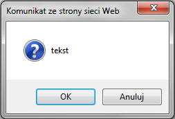 Popup boxes alert wypisanie informacji dla użytkownika alert(
