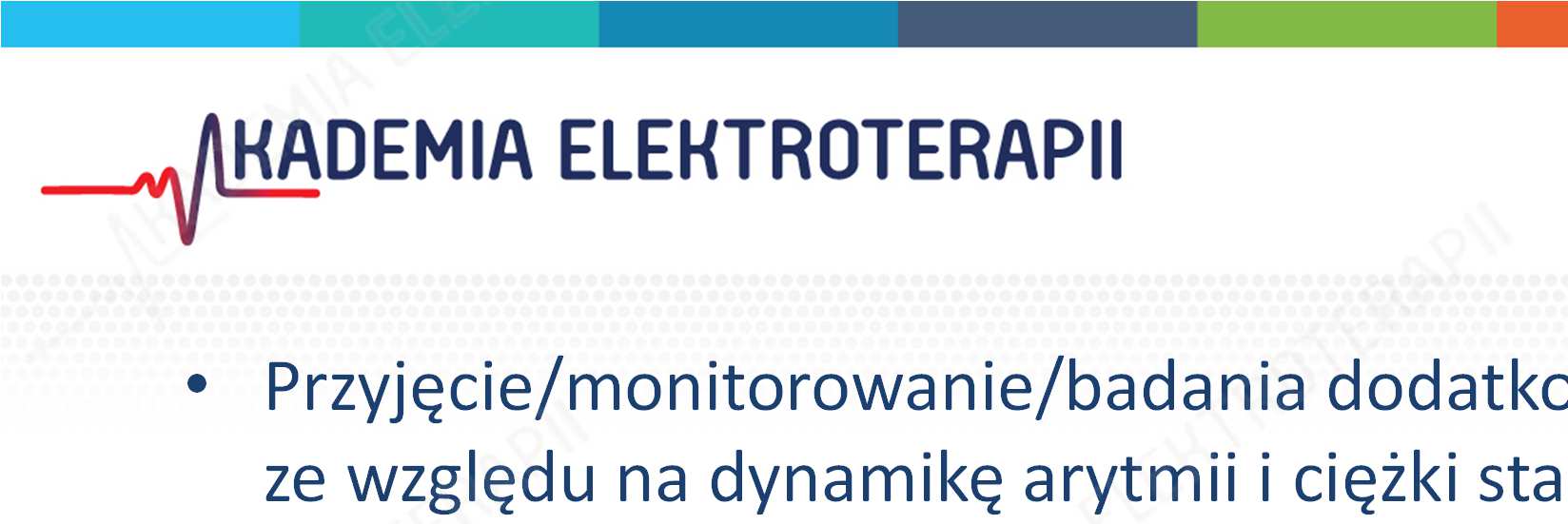 historia arytmii i terapii CRDM potencjalne czynniki wyzwalające ES (niedokrwienie, biegunka/wymioty/odwodnienie/dieta, stres, zmiany lub