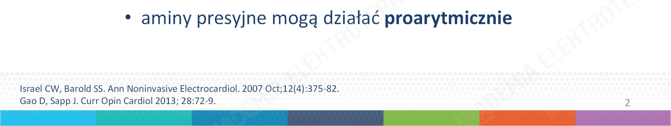 Burza elektryczna - postępowanie poszukiwać odwracalnych przyczyn!!! Działanie uboczne leków? odstawić (jeśli można) Elektrolity? wyrównać niedobór/nadmiar Niedokrwienie?