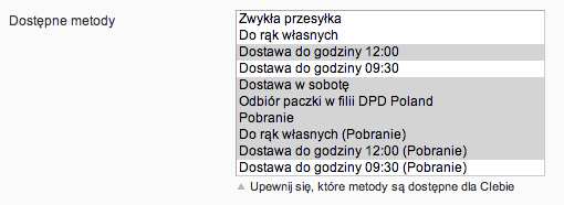 przesyłkach Magento, można wybrać spośród formatów A4 oraz Etykieciarka Przeliczanie marży, marża pozwala na ustalenie marży, czyli doliczonej opłaty do kosztu przesyłek, może być podana w procentach