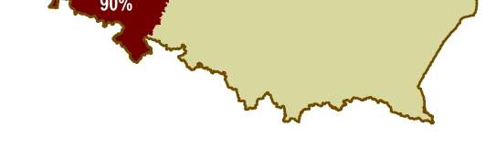 Rys. 2.2. Udział Dolnego Śląska w wydobyciu kamieni łamanych i blocznych w Polsce (2007) (na podst. Gientka i inni, 2008) Rys. 2.3.