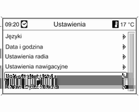 134 Wskaźniki i przyrządy Elektr. zamki drzwiowe Automat. otwieranie drzwi: Włącza lub wyłącza funkcję automatycznego odblokowania zamków po wyłączeniu zapłonu. Automat. zamykanie drzwi: Włącza lub wyłącza funkcję automatycznego zablokowania zamków po rozpoczęciu jazdy.