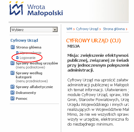 procedur elektronicznych na podstawie danych zgromadzonych w profilu petenta.