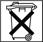Znaczenie symbolu Pojemnik na śmieci To urządzenie zostało wyposażone w baterię do ładowania. Zużyte baterie i akumulatory nie zaliczają się do odpadów domowych.