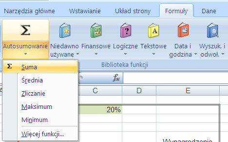 Przykład 2. Gdy wzór C6*C2 skopiujemy do komórki na prawo otrzymamy D6*D2, do kolejnej E6*E2 itd. 2.2.4.2. Gdy do adresu komórki dopiszemy dolary, to ta część wzoru nie będzie się zmieniać przy kopiowaniu.