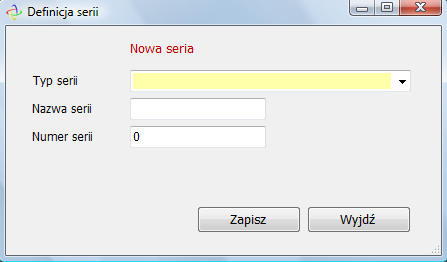 Definicje programu - Serie dokumentów Definicje 10 2.1.3 Serie dokumentów. Opcja ta definiuje serie dokumentów Środków Trwałych.