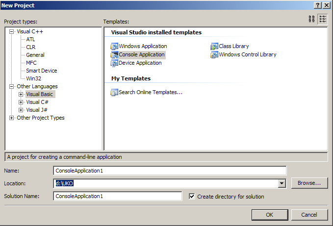 1.2. Aplikacje konsolowe 1.2. Aplikacje konsolowe 1.2.1. Pierwsze aplikacje w VB.NET Pierwsza aplikacja środowiska.net zostanie przedstawiona na przyk ladzie j ezyka Visual Basic.NET. Po uruchomieniu środowiska z menu File wybieramy opcj e New, a nast epnie Project.