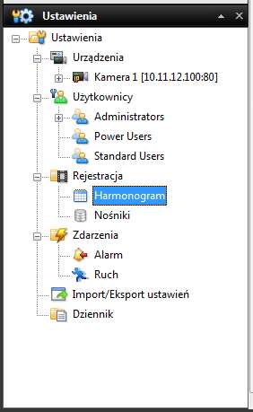 Lokalizacja katalog na jednostce komputerowej przeznaczony do rejestracji nagrań Rozmiar rozmiar pamięci przeznaczony na nagrania Dodaj utworzenie ustawionej lokalizacji dla nagrań Usuń usunięcie