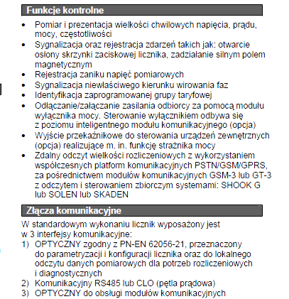 Smart metering u prosumenta Korekta grafiku obciążenia Wyłączenie