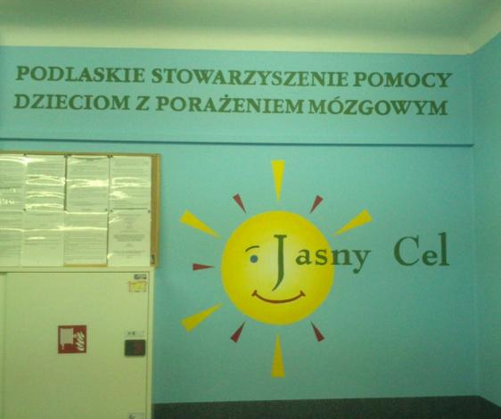 Logo Podlaskiego Stowarzyszenia Pomocy Dzieciom z Porażeniem Mózgowym Jasny Cel Autorzy: Ewelina Nazarewicz, Magda Aniśko Stowarzyszenie Jasny Cel pomaga dzieciom z porażeniem mózgowym i innymi