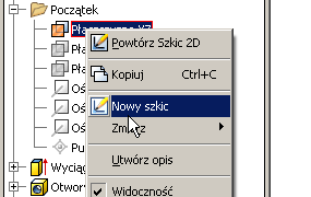 Page 9 of 24 12. Kliknij przycisk OK, w celu utworzenia szyku. Po utworzeniu szyku kliknij prawym przyciskiem myszy opcję Szkic2 w przeglądarce modeli i wyłącz Widoczność szkicu.