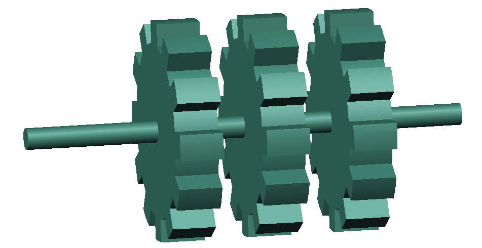 Rys. 2.9. Wirnik 3-segmentowego silnika VR Silnik taki ma trzy przesunięte względem siebie, pakiety stojana (rys. 2.10). Istnieją silniki wielosegmentowe o większej liczbie segmentów.