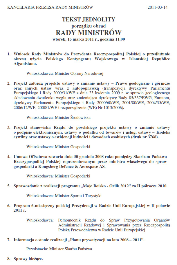 Rada Ministrów działanie [1/2]