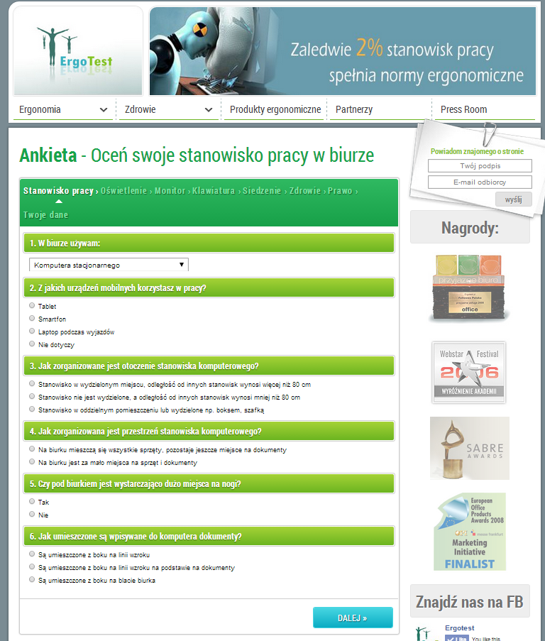 Kolejny etap Nowy lepszy Ergotest!