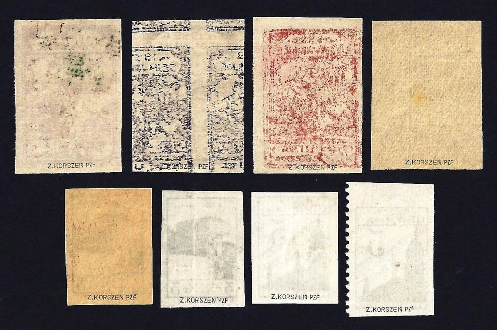 55 55. Litwa Środkowa, 1921-1922, zestaw 8 znaczków, gwarancja Z. KORSZEŃ PZF, Fischer 2010 t.