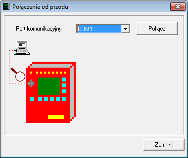 3.2.3 Praca z programem Po nawiązaniu połączenia pojawia się okno programu. W trybie off-line nieaktywne są zaznaczone na czerwono ikony.