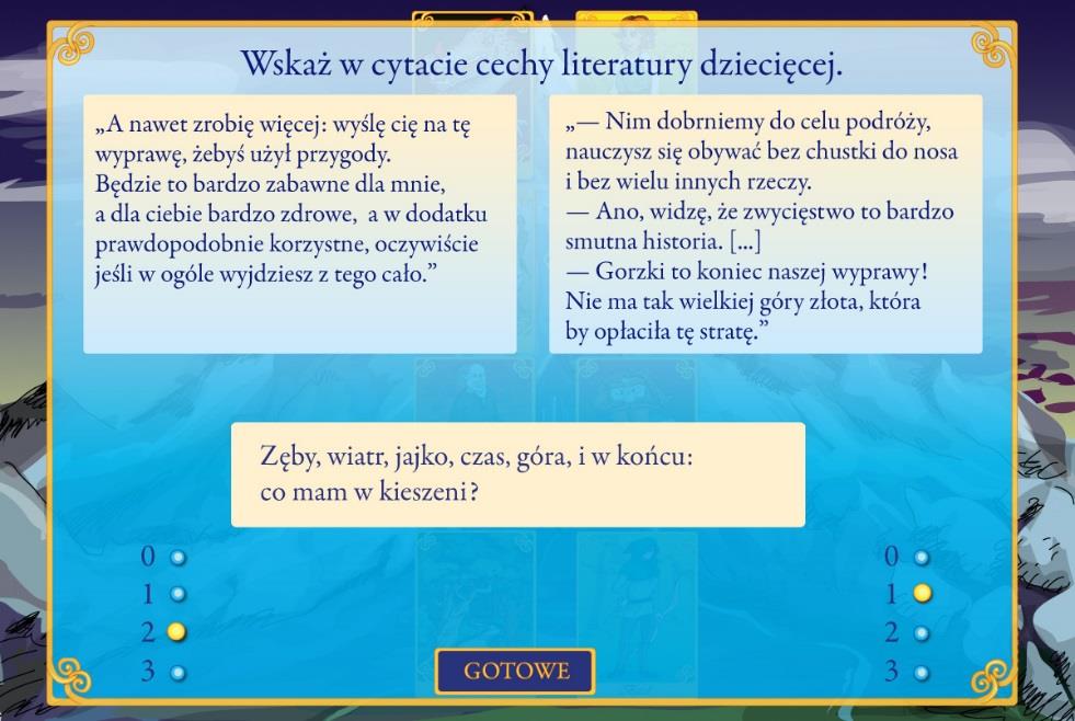 Następnie przedstawiciele zespołów mają po minucie na udzielenie odpowiedzi, a po wybraniu przycisku Sprawdź pojawia się widoczny dla wszystkich klucz odpowiedzi