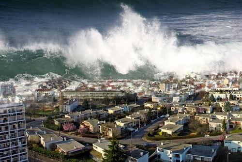 Tsunami Tsunami fale wywołane podwodnymi wstrząsami sejsmicznymi lub wybuchami wulkanów. Mają one wysokość kilkudziesięciu metrów, długość do 200 km, i poruszają się z prędkością nawet do 900 km/h.