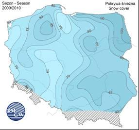 Charakterystyka klimatologiczna okresu poprzedzającego wystąpienie powodzi w roku 2010 Mirosław Miętus Suma opadów atmosferycznych w okresie od grudnia 2009 do lutego 2010 kształtowała się między 87