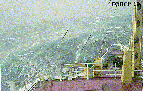Skala Beauforta - 10 bardzo silny sztorm morze białe od