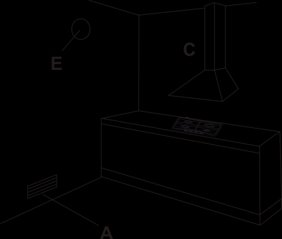 10 Otwór wentylacyjny (nawiewny) może być umiejscowiony w pomieszczeniu sąsiednim, przy czym należy zapewnić swobodny przepływ powietrza pomiędzy pomieszczeniami.