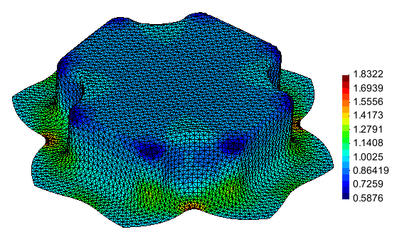 Rysunek 18: Model geometryczny MES Rysunek 19: