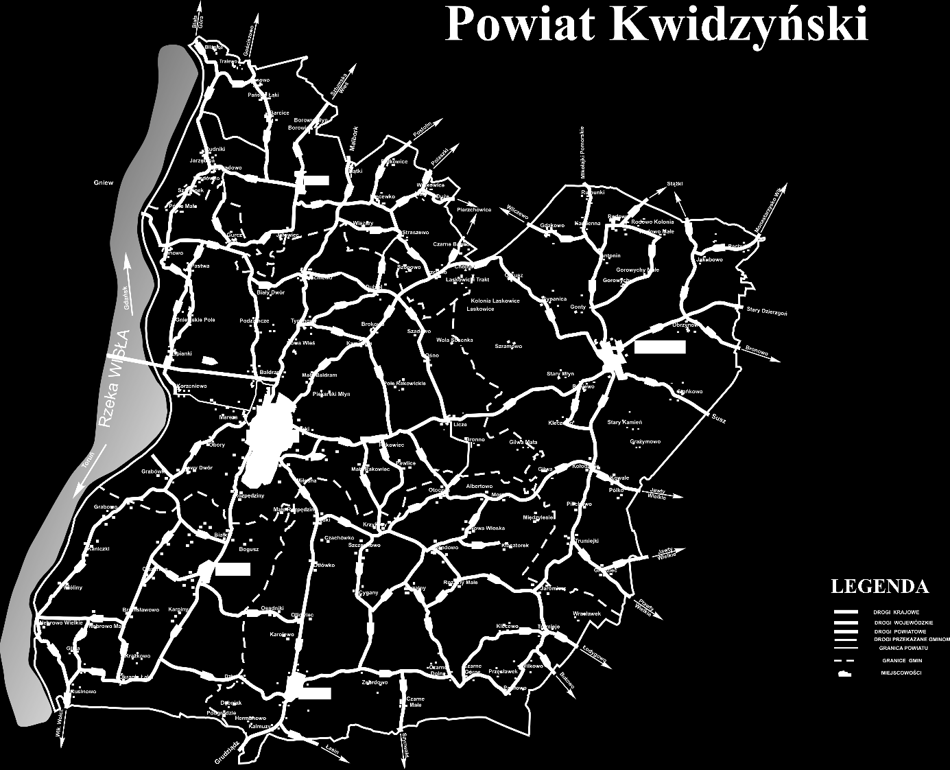 W sezonie letnim można z Kwidzyna dojechać bez przesiadek także do: Gdyni, Łeby, Płocka, Radomia, Starachowic, Torunia i Włocławka.
