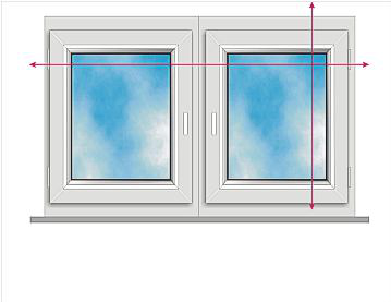 POMIAR ŻALUZJI PIONOWYCH Sposób pomiaru żaluzji pionowej "do podłogi" Szerokość żaluzji = szerokość okna + 30cm lub wymiar od ściany do ściany - 5 cm Wysokość żaluzji =