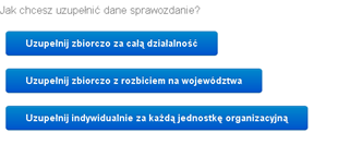 Rysunek 19. Widok powielonego sprawozdania W celu wypełnienia sprawozdania naciskamy ikonę możliwość wypełnienia sprawozdania na trzy sposoby: wypełnij sprawozdanie, po czym System daje 1.