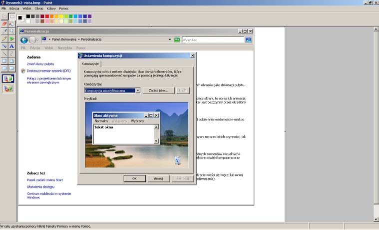 6.2. Proste narzędzia graficzne Tworząc zrzut ekranu (np. za pomocą kombinacji klawiszy Alt+PrintScreen), możemy zapisać go do pliku, używając programu Microsoft Paint.