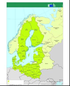 Zasięg terytorialny: UE: Dania, Estonia, Finlandia, Łotwa, Litwa, Polska, Szwecja oraz północne części Niemiec (landy: Berlin, Brandenburgia, Brema, Hamburg, Meklemburgia Pomorze Przednie,