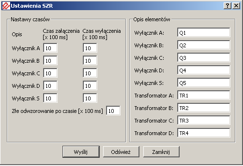 Rys. 15. Okno z ustawieniami SZR 4.7.