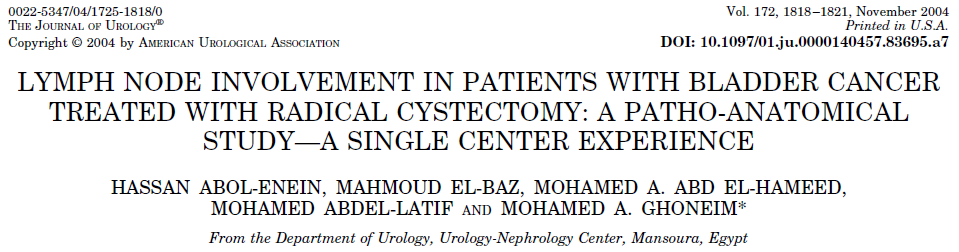 200 patients who underwent RC and extended lymphadenectomy up to the level of origin of the inferior mesenteric artery (IMA).