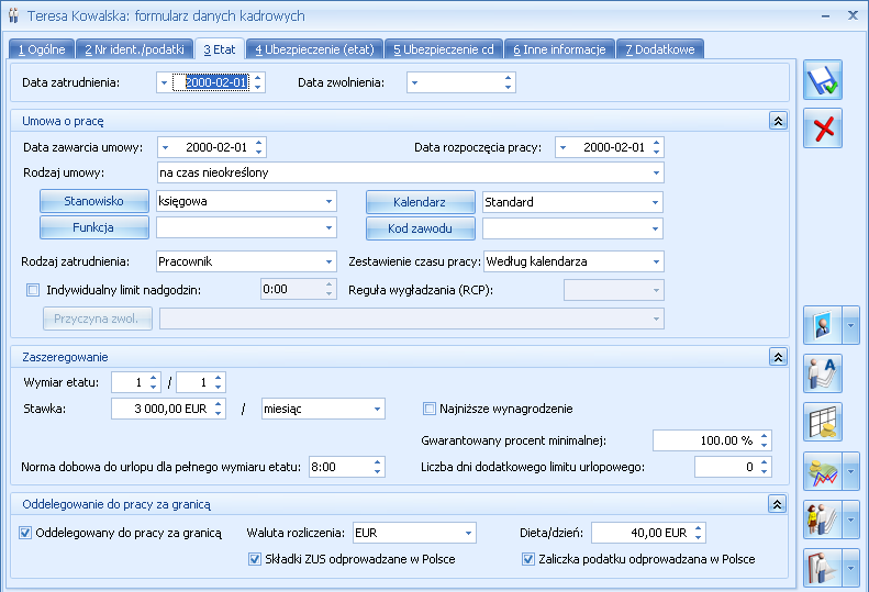 Podręcznik Użytkownika systemu Comarch OPT!MA Str. 197 Symbol wybranej waluty jest wyświetlany informacyjnie obok wysokości diety dziennej oraz obok stawki zaszeregowania.