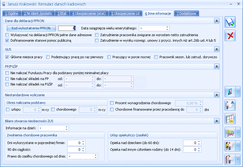 Str. 64 Moduł Płace i Kadry (Plus, CDN XL) v. 2012 Uwaga: Od wersji Comarch OPT!