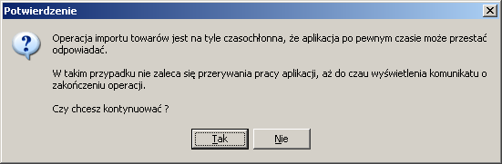 Kolejnym etapem importu jest analiza danych pod kątem możliwości przeprowadzenia poprawnego importu towarów poprawności importu. W celu klikamy wykonania analizy klikamy przycisk Analizuj.