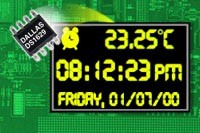 Zegar czasu rzeczywistego Cechy układu DS1629: Zegar czasu rzeczywistego, Pomiar temperatury -55 125 C, Rozdzielczość termometru: 9 bitów,