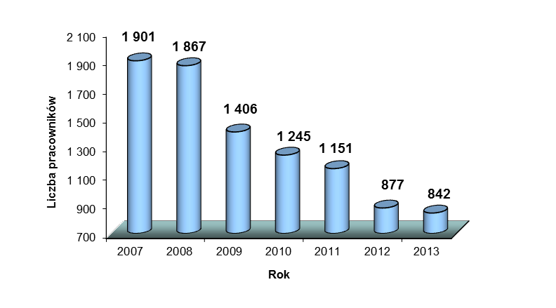j. Pozostałe lokaty kapitałowe Na dzień 31 grudnia 2013 i 2012 roku KOGENERACJA S.A. nie posiadała udziałów/akcji innych spółek. 4. Zasoby ludzkie Na dzień 31 grudnia 2013 r.